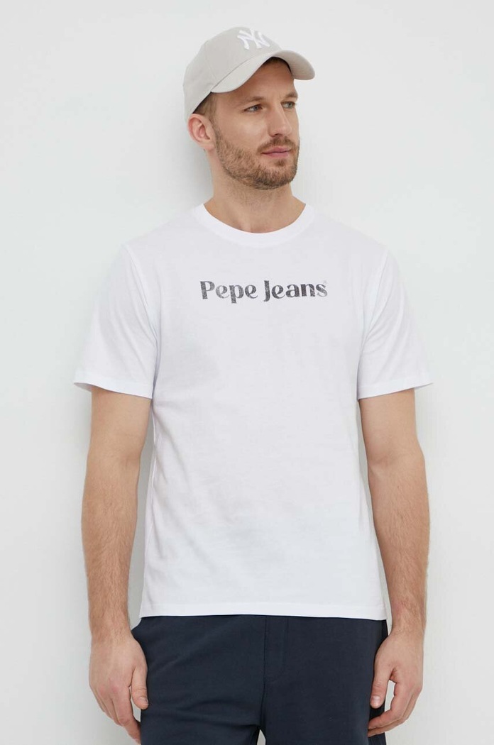 Bavlnené tričko Pepe Jeans CLIFTON biela PM509374