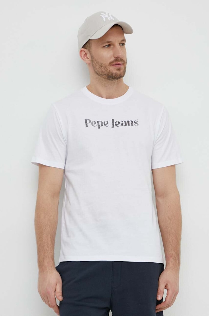 Bavlnené tričko Pepe Jeans CLIFTON biela PM509374