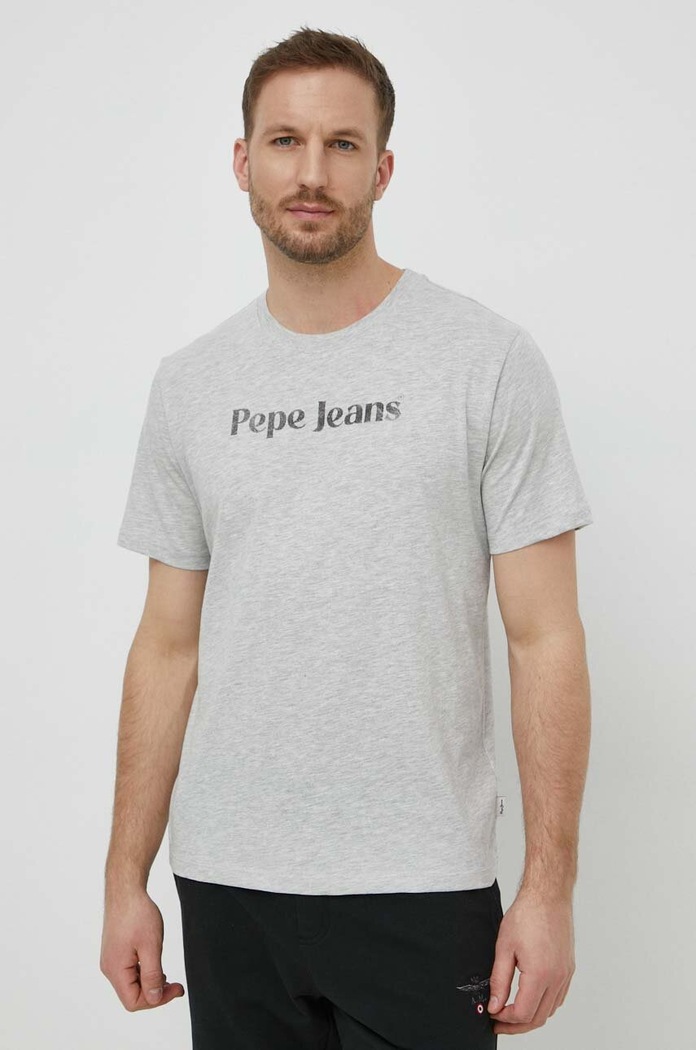 Βαμβακερό μπλουζάκι Pepe Jeans CLIFTON CLIFTON γκρί PM509374