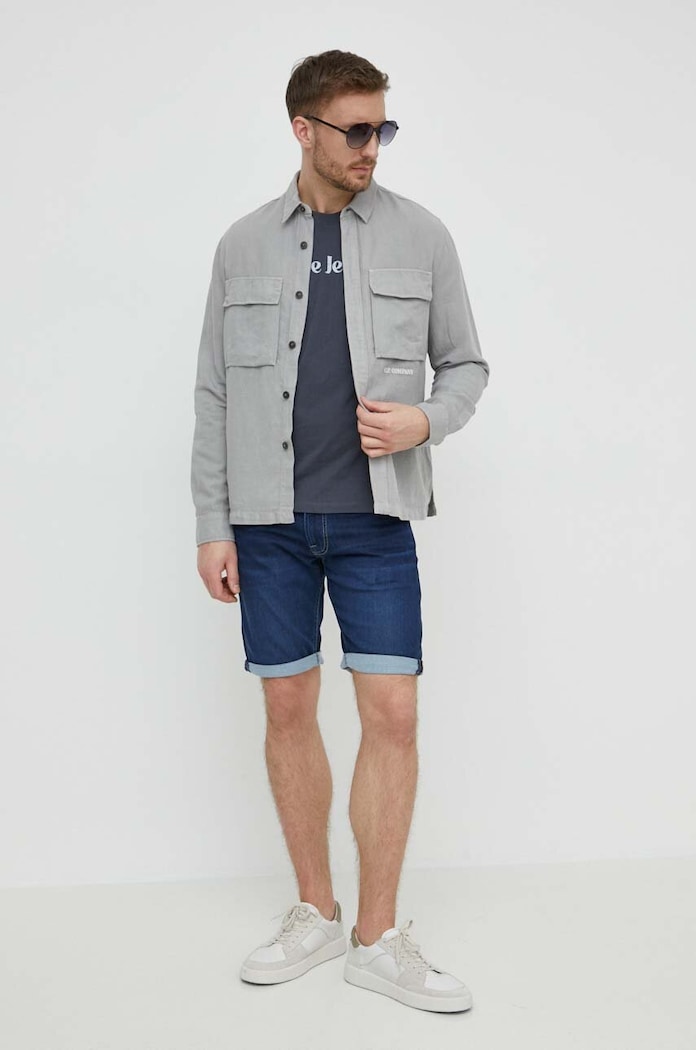Pepe Jeans tricou din bumbac CLIFTON PM509374 gri SS24