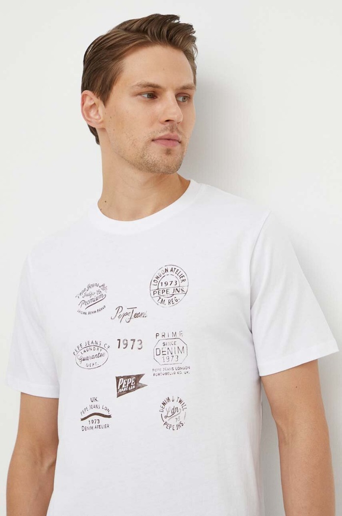 Bavlnené tričko Pepe Jeans CHAY biela PM509375