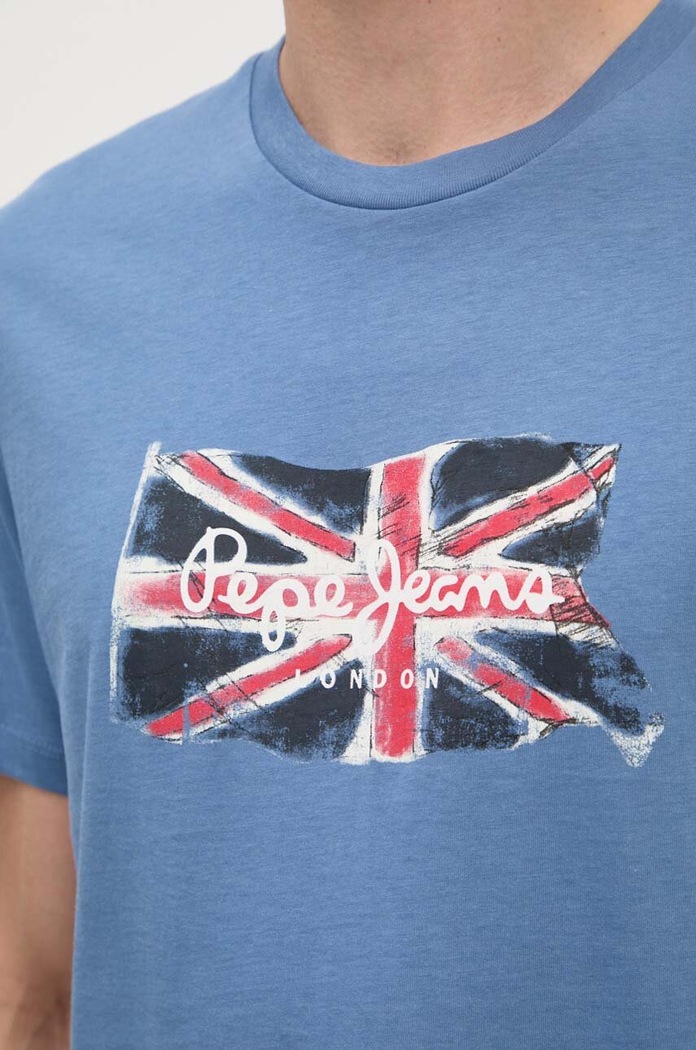 Bavlnené tričko Pepe Jeans Clag modrá PM509384