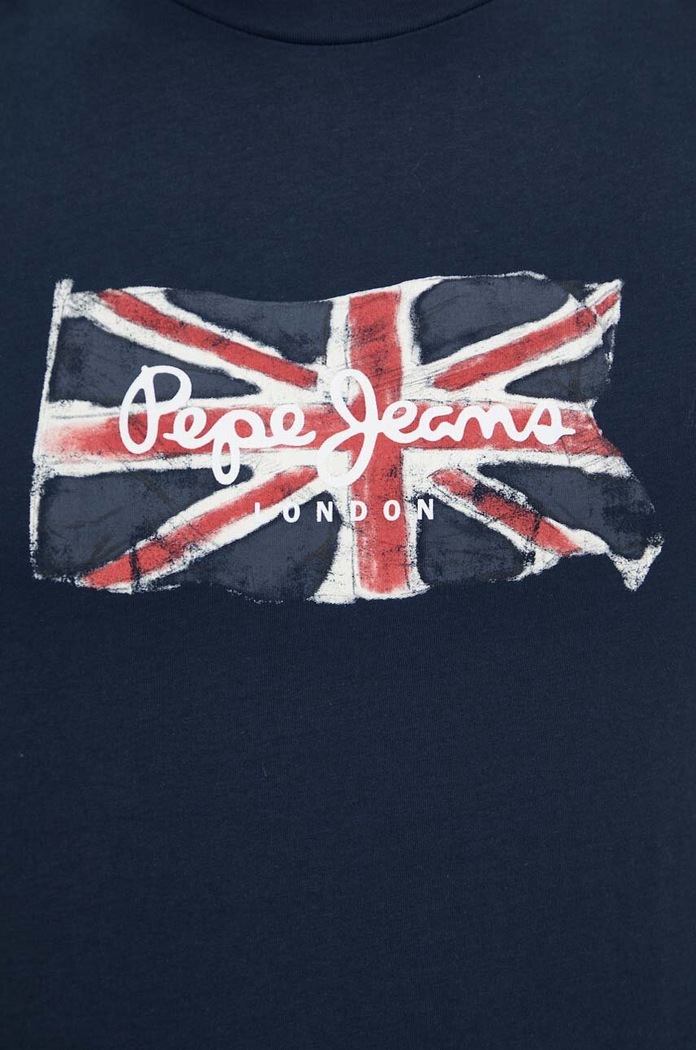 Bavlnené tričko Pepe Jeans Clag PM509384 tmavomodrá