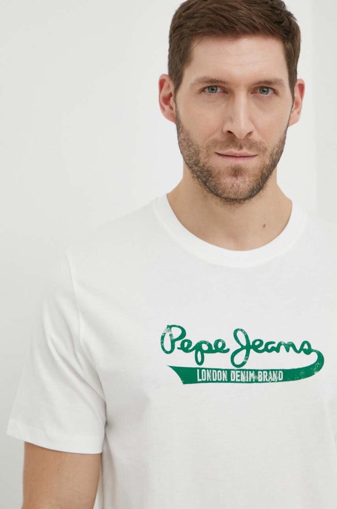 Pepe Jeans pamut póló bézs PM509390