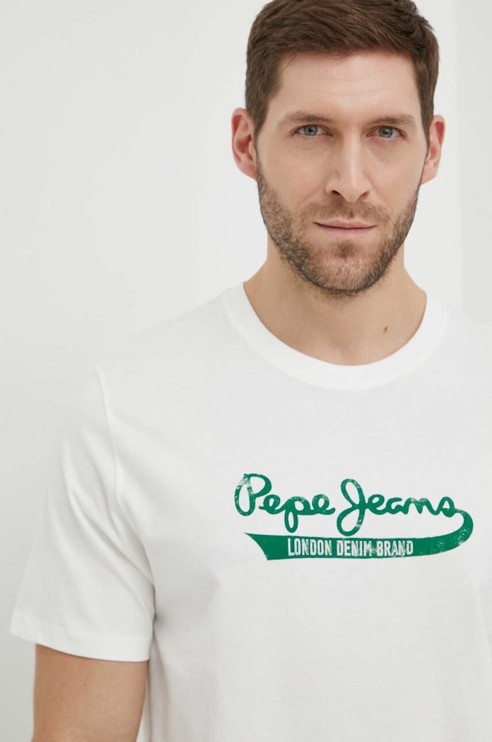 Pepe Jeans pamut póló bézs PM509390