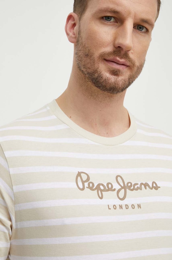 Pepe Jeans tricou din bumbac bej PM509407