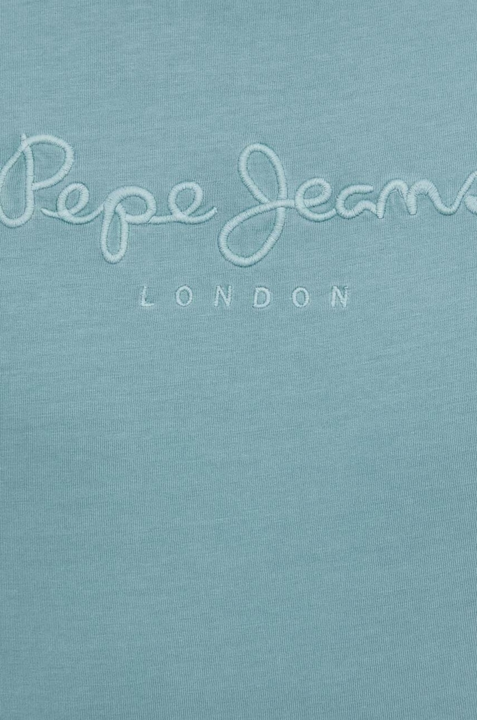 Bavlnené tričko Pepe Jeans EMB EGGO PM509418 modrá