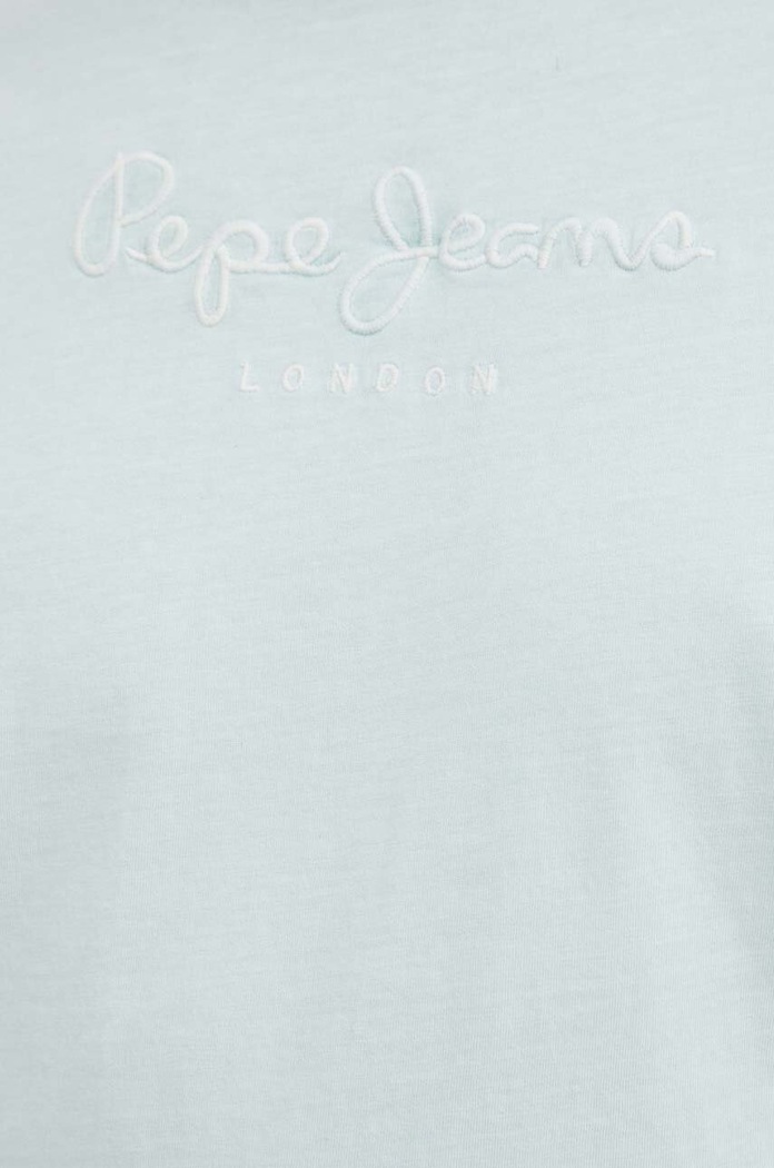Bavlnené tričko Pepe Jeans EMB EGGO PM509418 tyrkysová