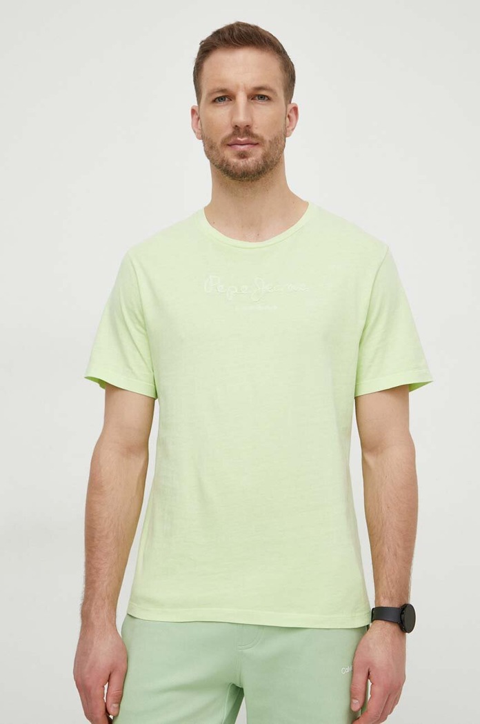 Pamučna majica Pepe Jeans EMB EGGO Planet friendly zelena PM509418