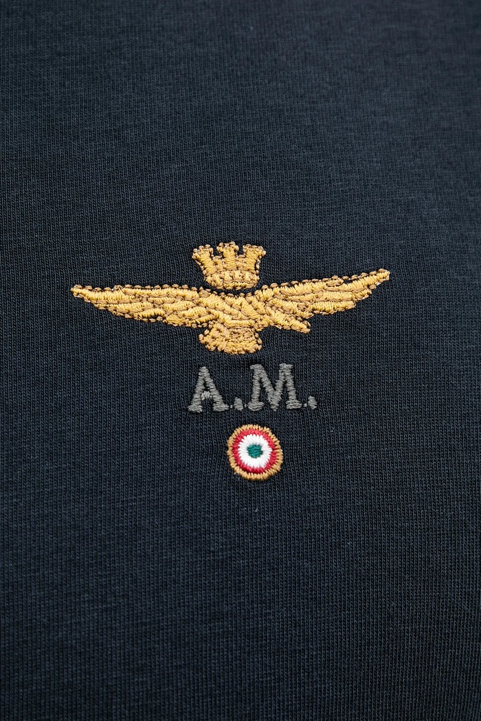 Памучна тениска Aeronautica Militare TS1580J372 тъмносин