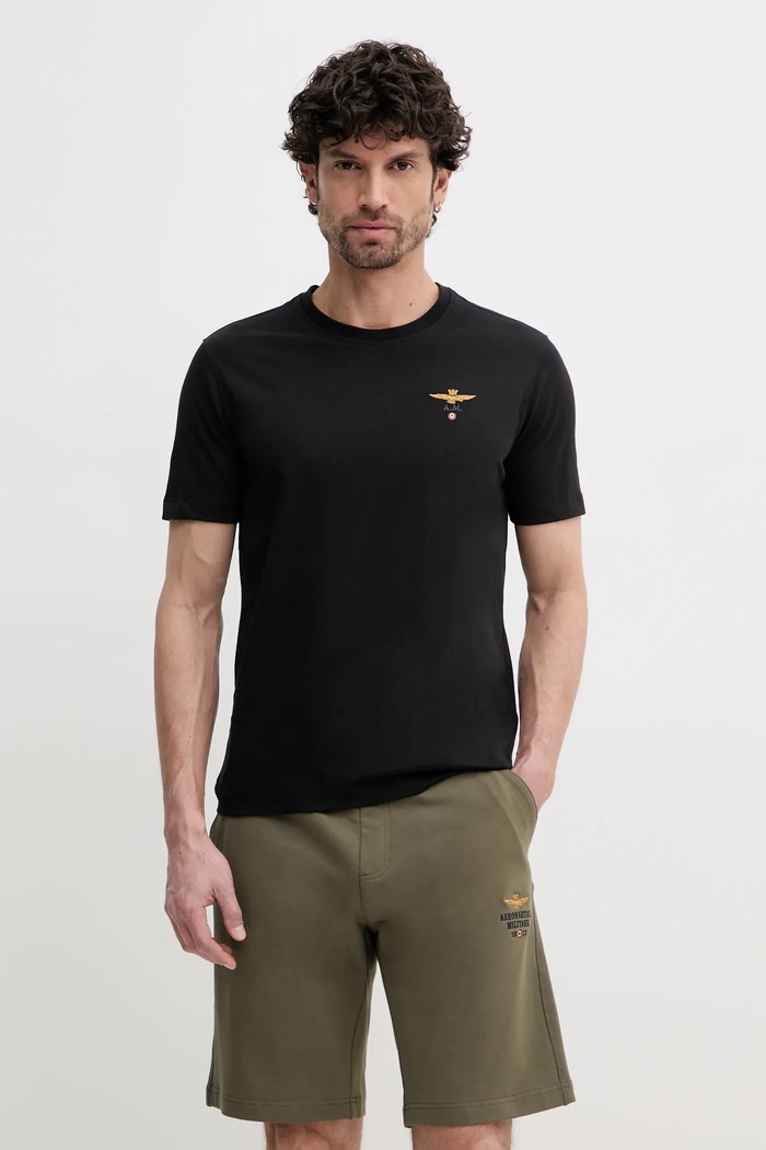 Bavlněné tričko Aeronautica Militare černá TS1580J372