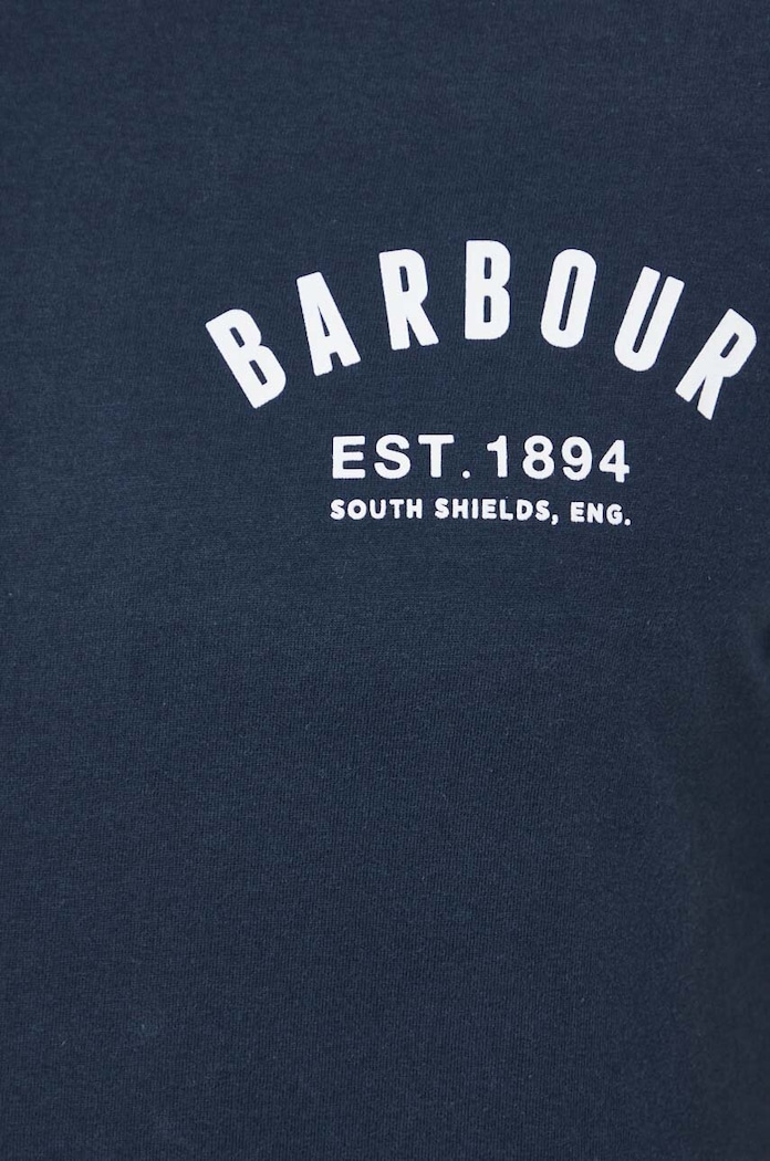 Bavlnené tričko Barbour MTS0502 tmavomodrá