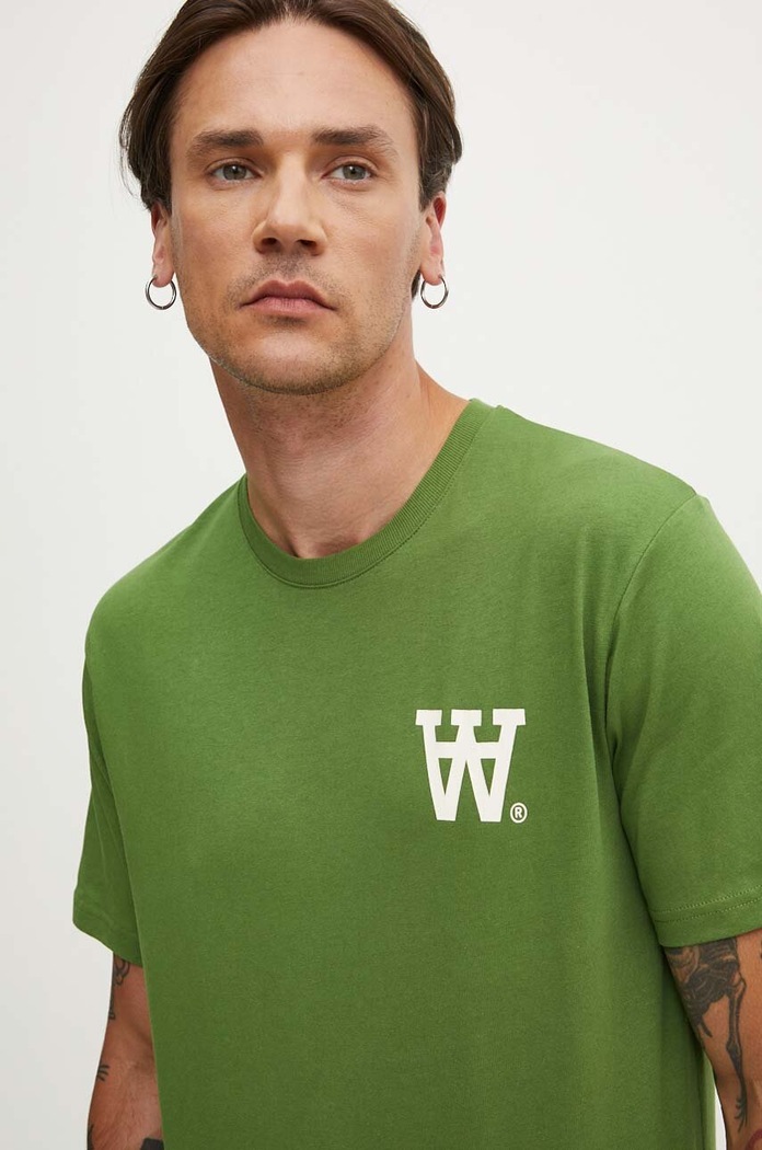 Wood Wood t-shirt bawełniany Ace AA Logo zielony 10285709.2222