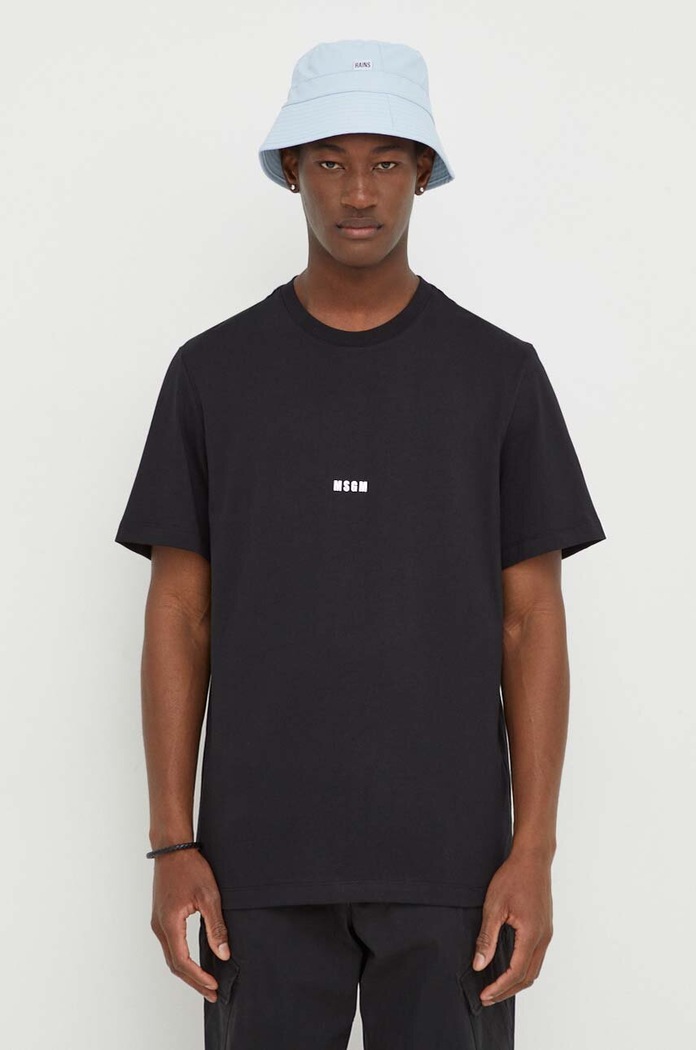 MSGM t-shirt bawełniany bawełna czarny 2000MM500.200002