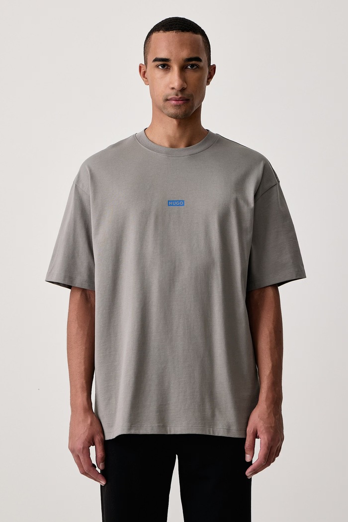 Odzież HUGO Blue T-shirt męski bawełniany Nalono 50509776 szary