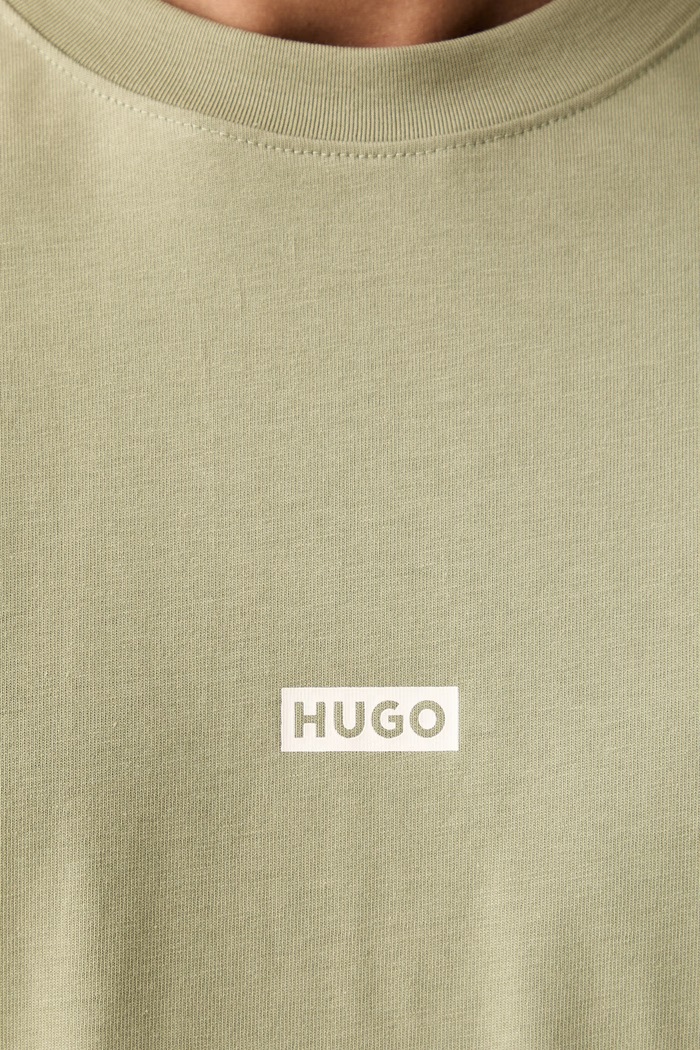 HUGO Blue T-shirt męski bawełniany Nalono 50509776 zielony