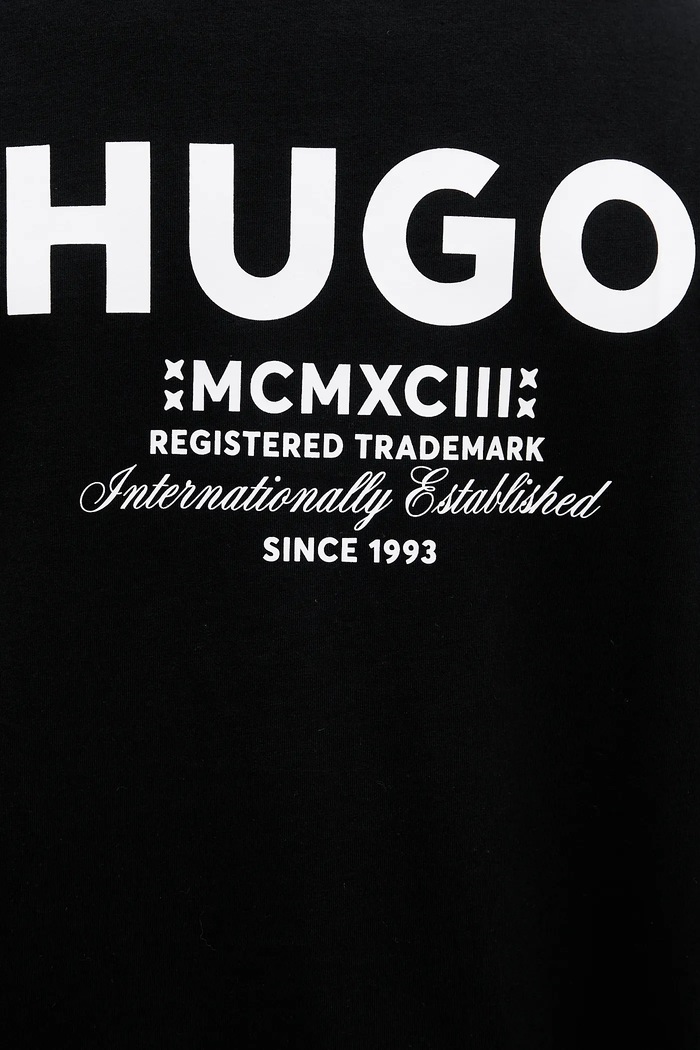 HUGO Blue tričko pánske bavlnené Nalono čierna 50509776