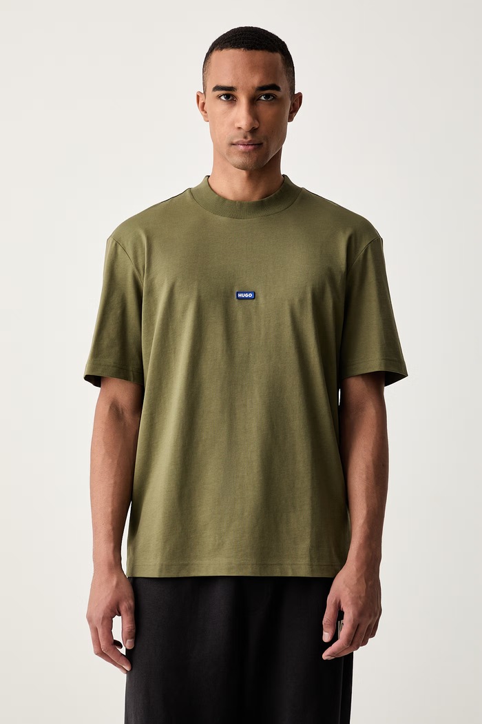 HUGO Blue T-shirt męski bawełniany Nieros zielony 50509991