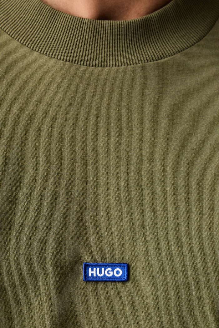 HUGO Blue T-shirt męski bawełniany Nieros 50509991 zielony