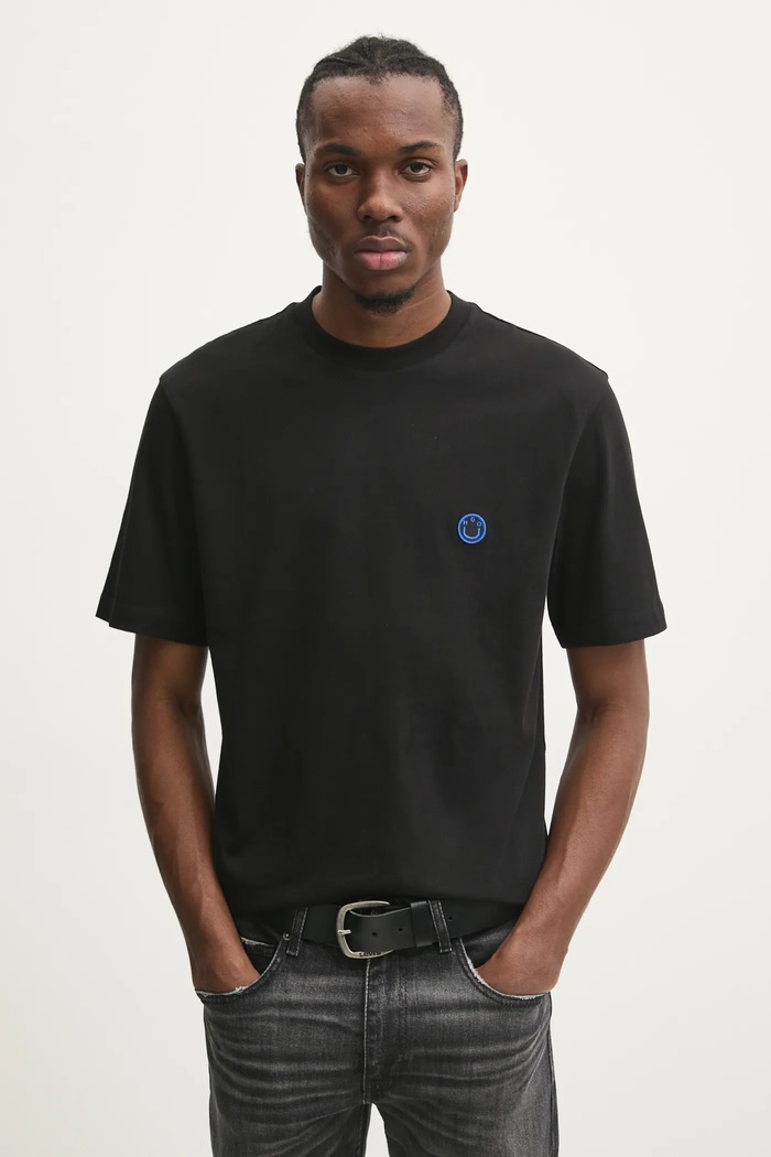 HUGO Blue t-shirt bawełniany Niley czarny 50519984