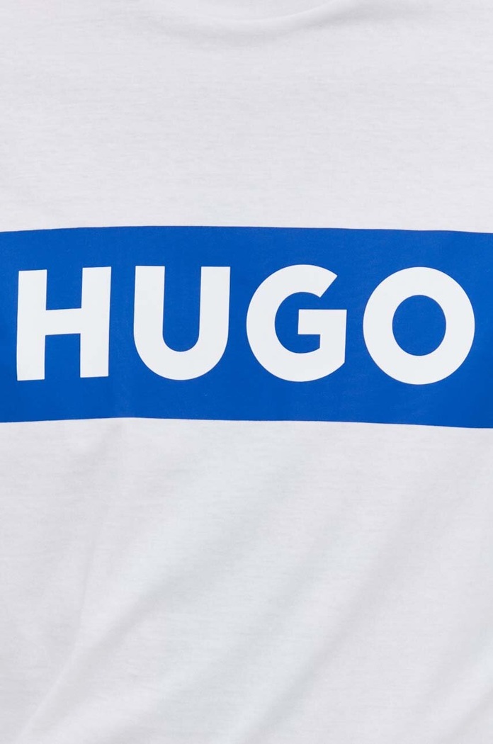 Hugo Blue t-shirt bawełniany Nico 50522376 biały