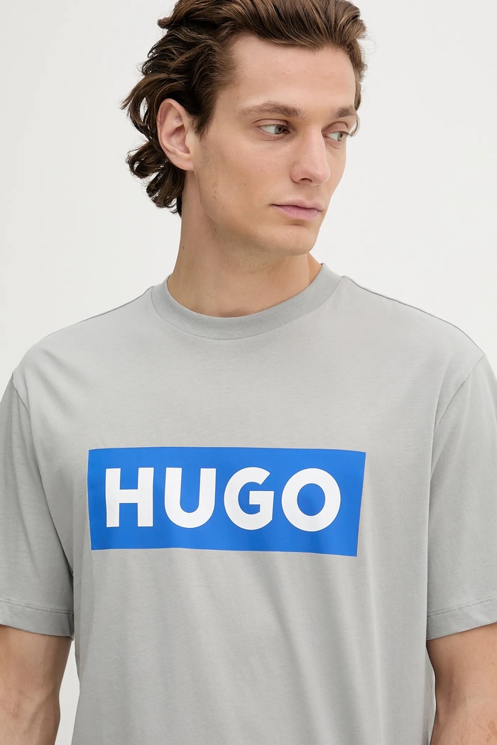 Hugo Blue pamut póló szürke 50522376