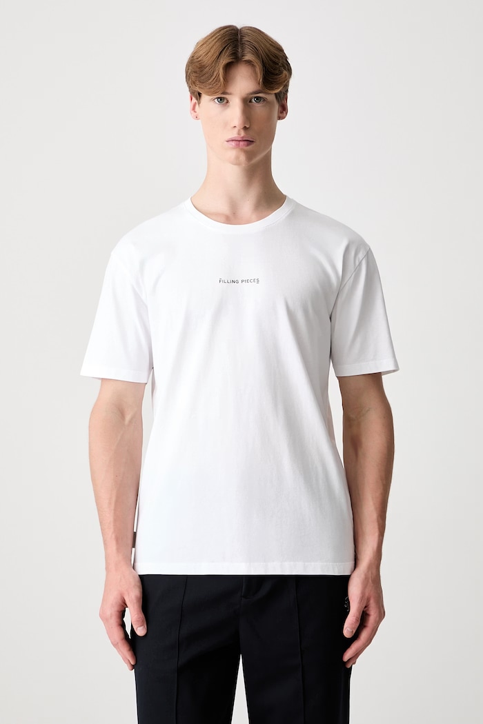 Filling Pieces Slim T-shirt oversize bawełniany męski 412420502127.110 biały SS26