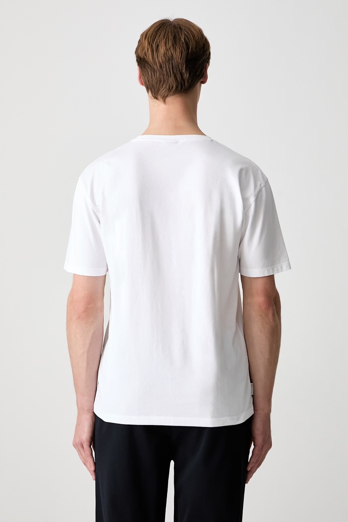 Filling Pieces Slim уголемена тениска от памук мъжка бял 412420502127.110