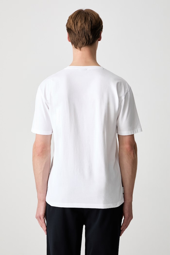 Filling Pieces Slim T-shirt oversize bawełniany męski biały 412420502127.110