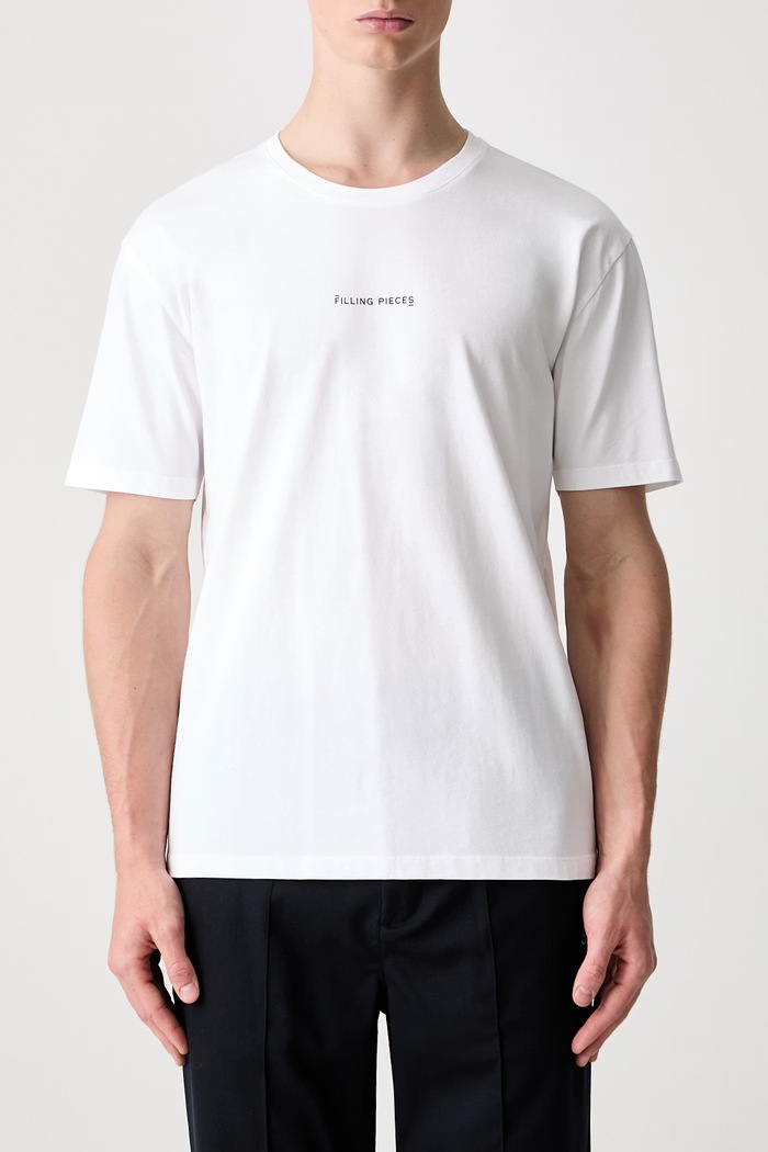 Filling Pieces Slim уголемена тениска от памук мъжка 412420502127.110 бял