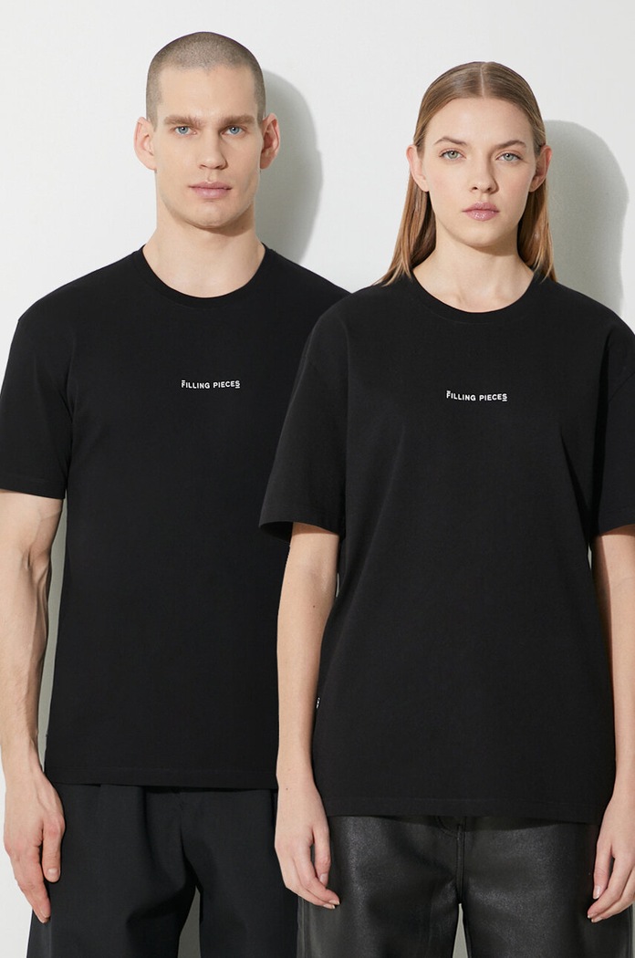 Bavlněné tričko Filling Pieces Slim slim černá 74434001861