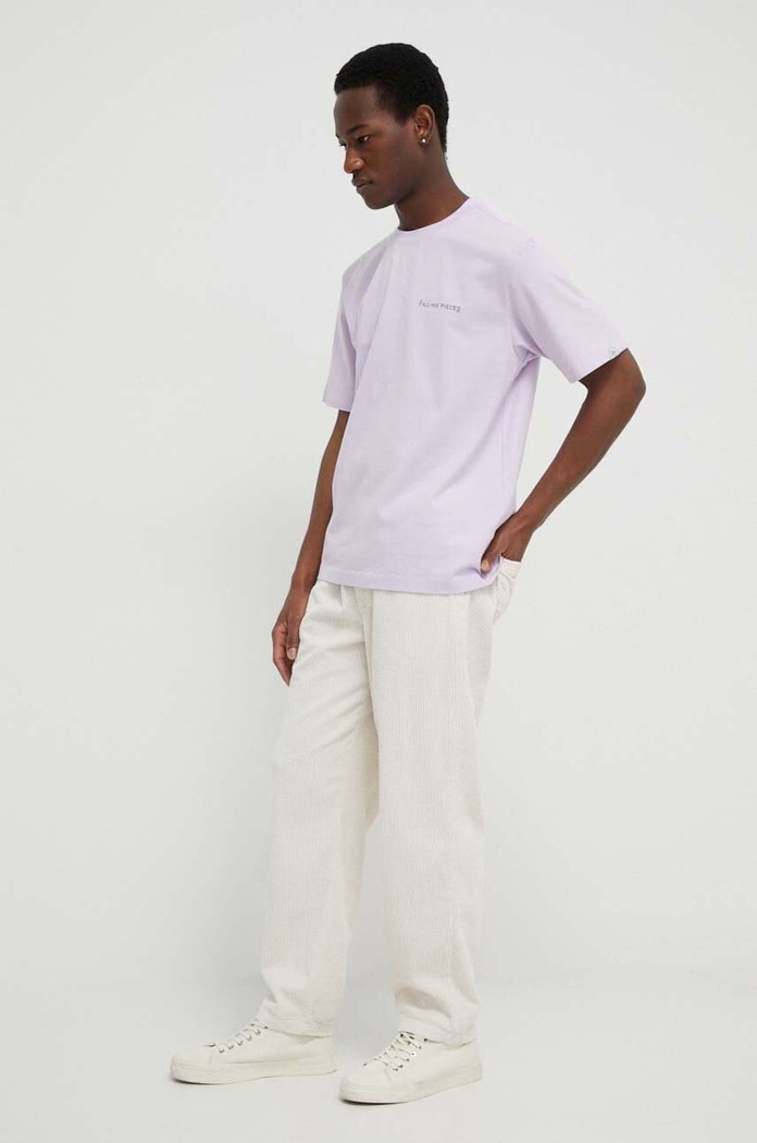 Βαμβακερό μπλουζάκι Filling Pieces 74405001651 μωβ SS24