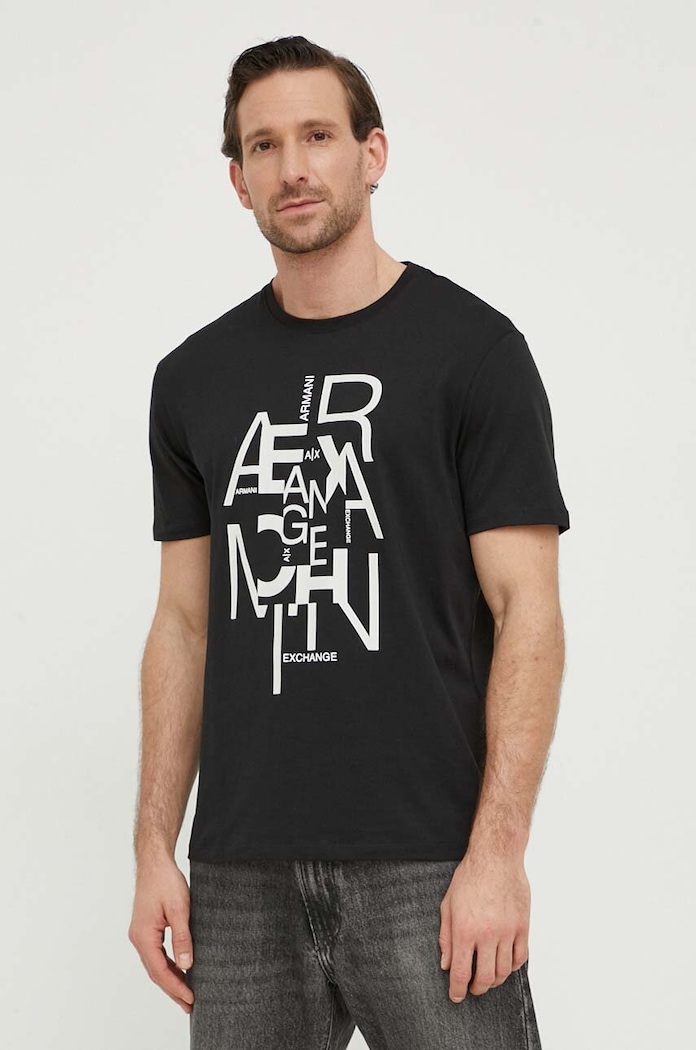 Armani Exchange t-shirt bawełniany 3DZTAA.ZJA5Z czarny SS24