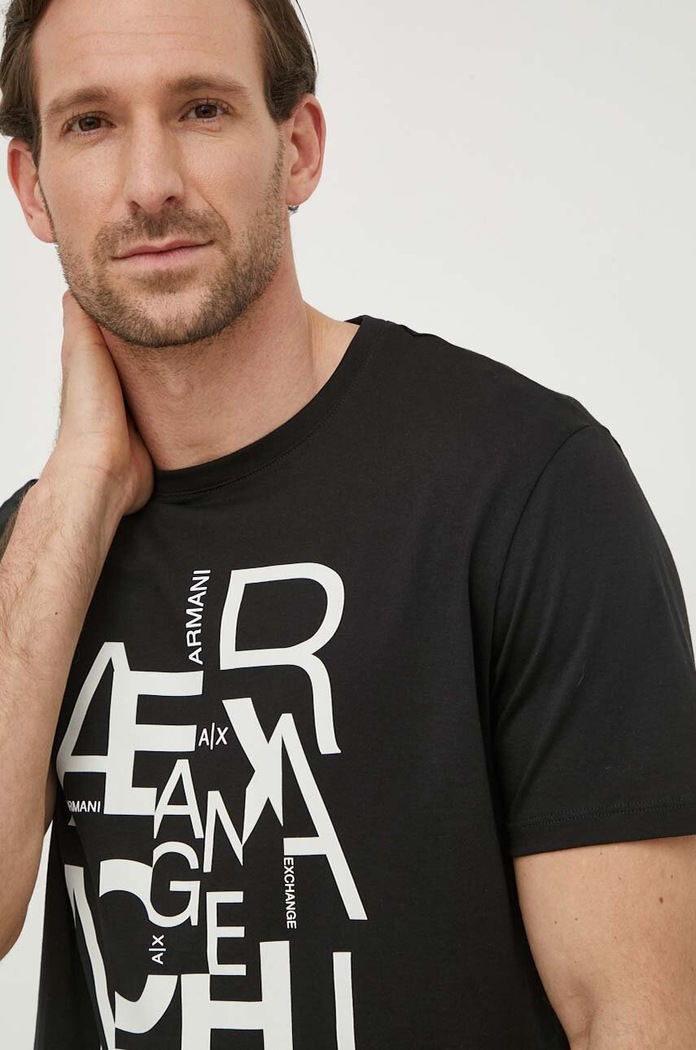 Armani Exchange t-shirt bawełniany czarny 3DZTAA.ZJA5Z