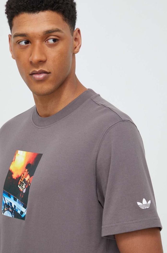 Odjeća Pamučna majica adidas Originals IM9680 siva