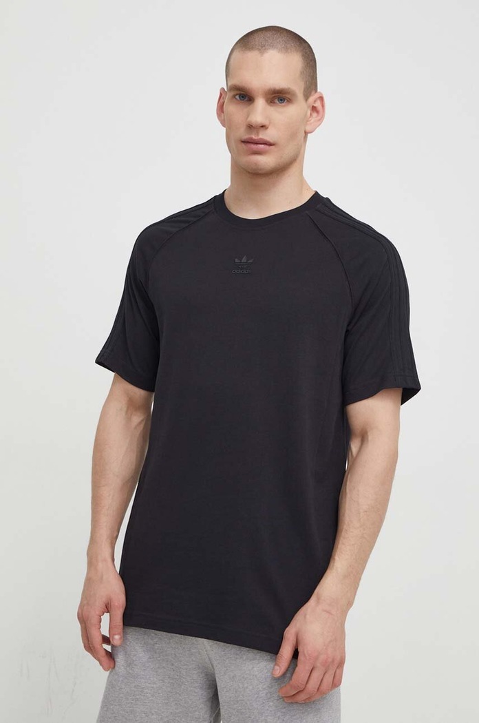 Βαμβακερό μπλουζάκι adidas Originals στάμπα μαύρο IR9450