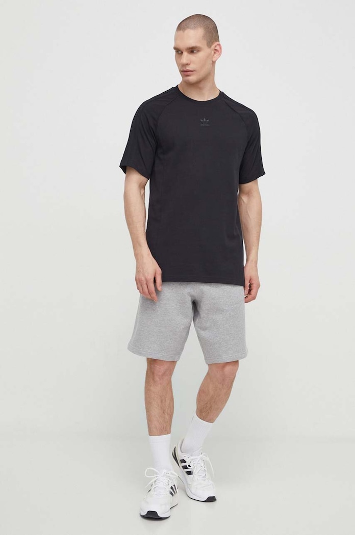 Βαμβακερό μπλουζάκι adidas Originals IR9450 μαύρο SS24