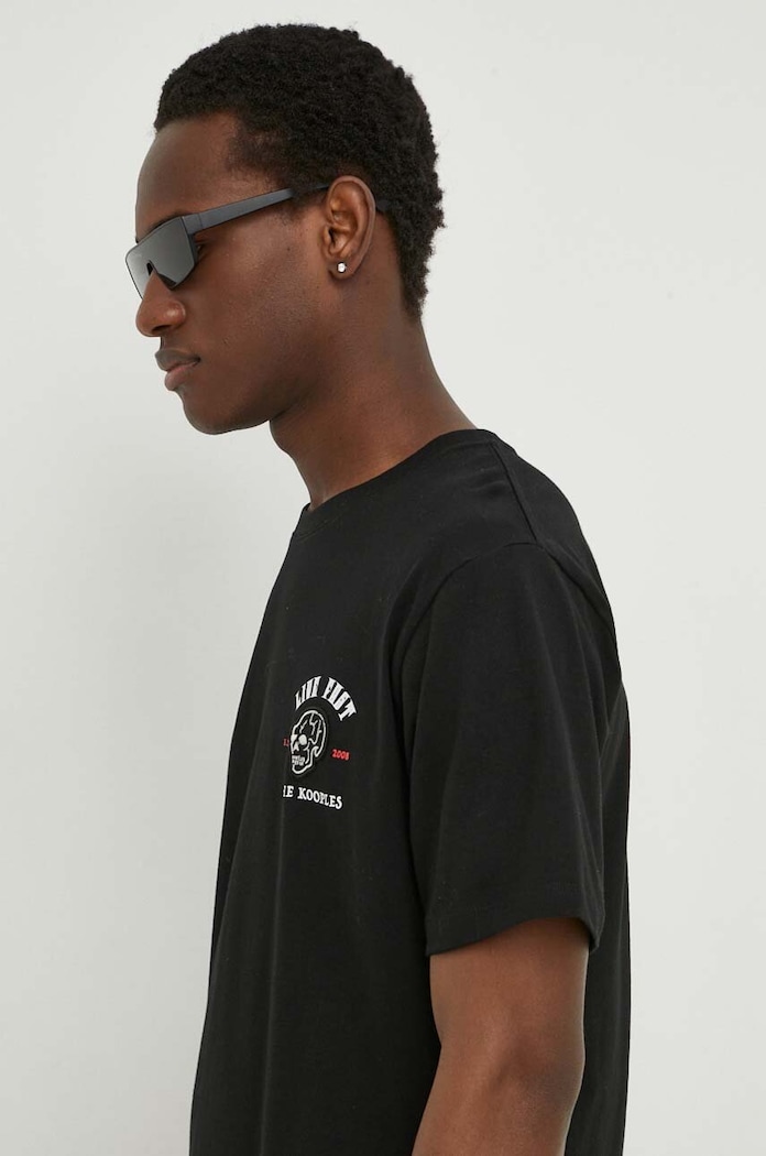 Tričko The Kooples potisk černá HTSC28018K