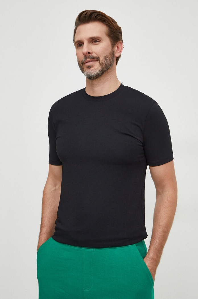 United Colors of Benetton t-shirt czarny 3M1PU102W