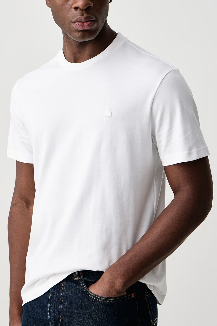 T-shirt męski bawełniany United Colors of Benetton 3MI5J1AF7 biały