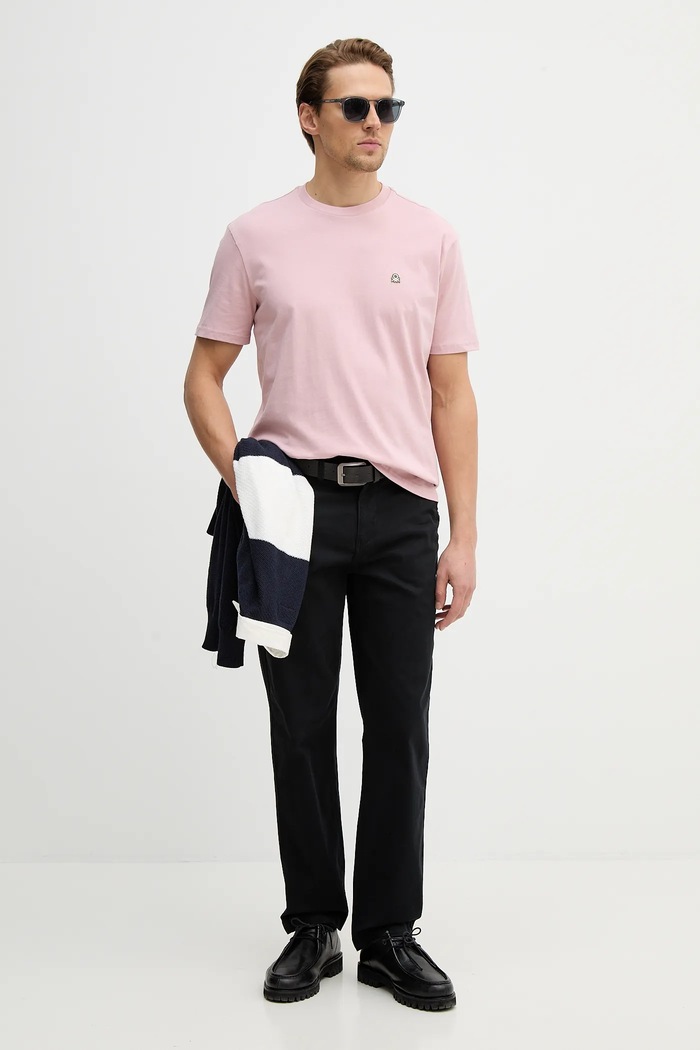 Bavlněné tričko United Colors of Benetton 3MI5J1AF7 růžová SS26