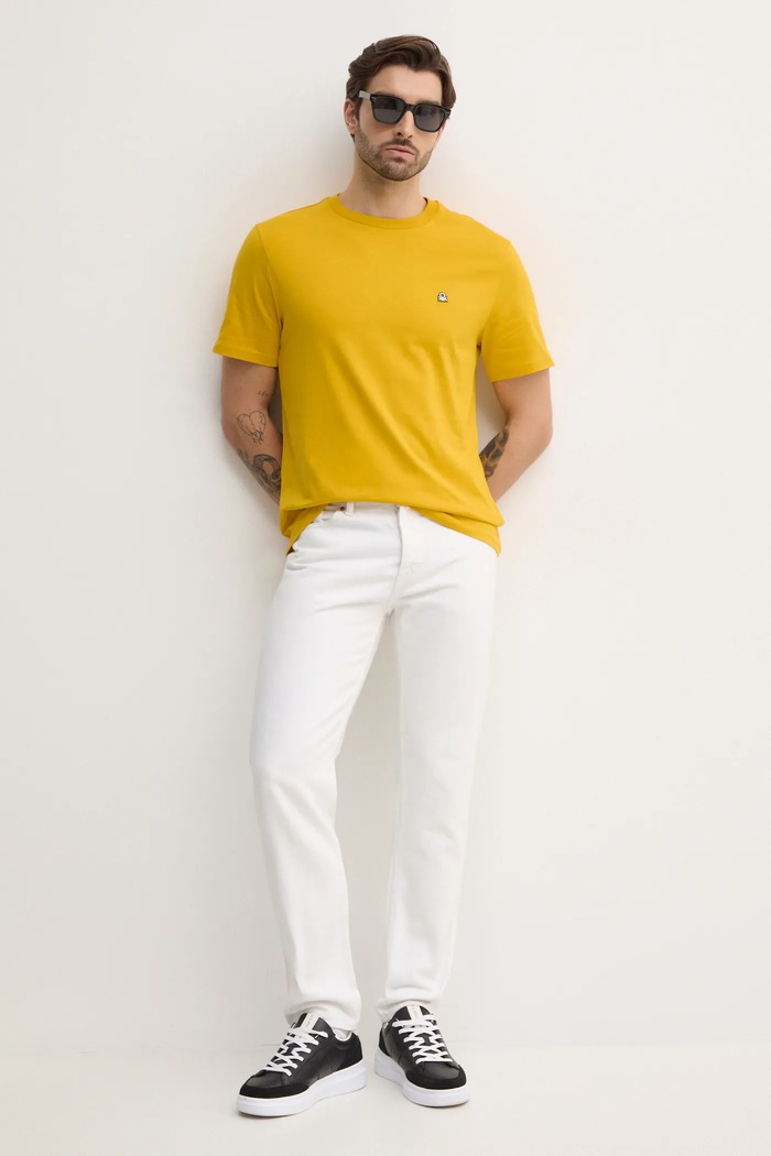 Bavlnené tričko United Colors of Benetton 3MI5J1AF7 žltá SS26