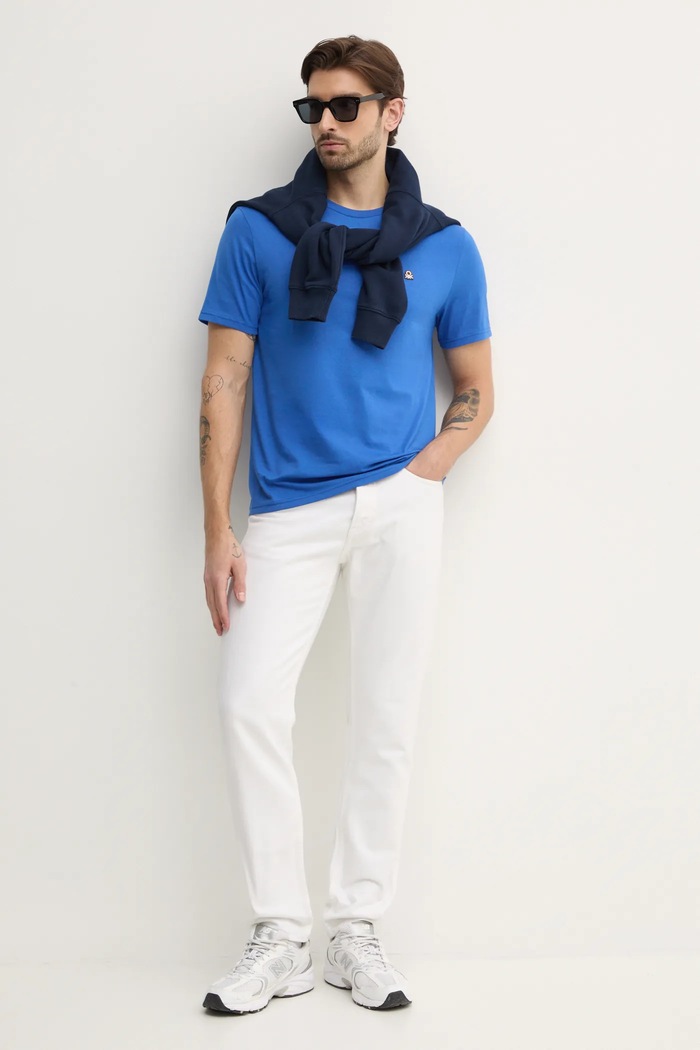 Памучна тениска United Colors of Benetton 3MI5J1AF7 виолетов SS26
