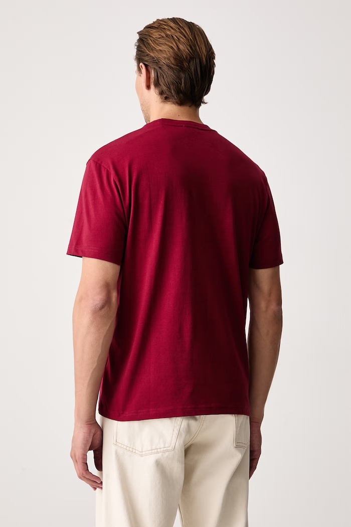 United Colors of Benetton Tričko pánské bavlněné 3MI5J1AF7 burgundské SS26