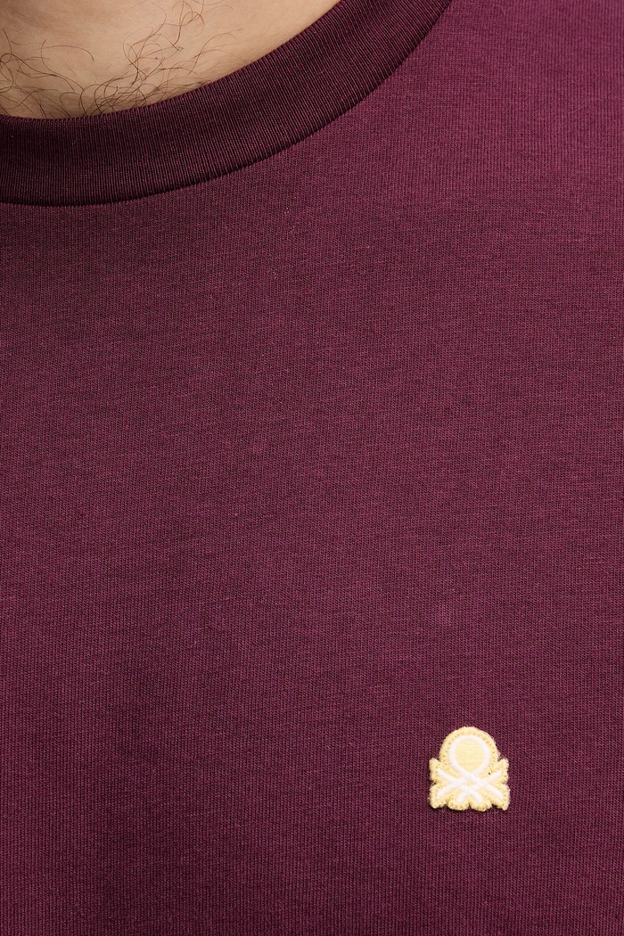 Bavlněné tričko United Colors of Benetton 3MI5J1AF7 burgundské