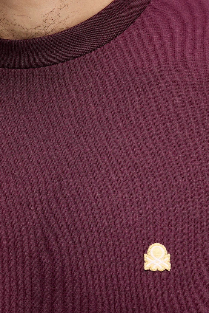 Bavlněné tričko United Colors of Benetton 3MI5J1AF7 burgundské