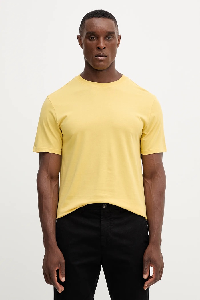 United Colors of Benetton t-shirt bawełniany bawełna żółty 3U53J1F15