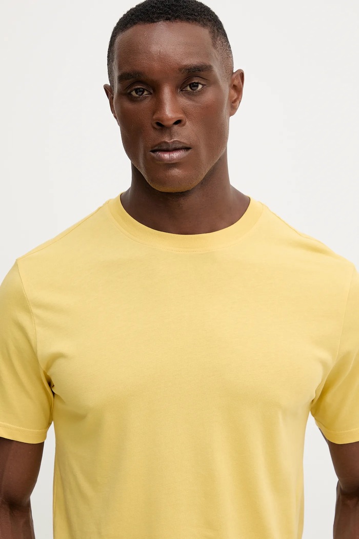 United Colors of Benetton t-shirt bawełniany żółty 3U53J1F15