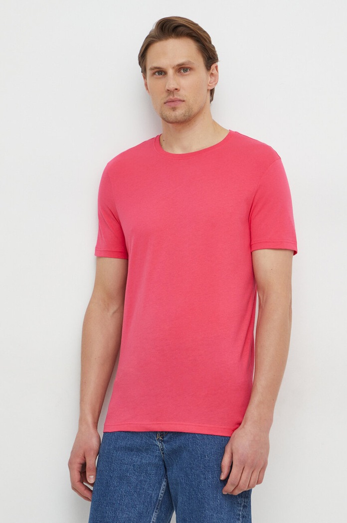 United Colors of Benetton t-shirt bawełniany bawełna różowy 3U53J1F15