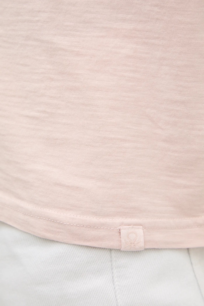 Памучна тениска United Colors of Benetton 3JE1J19A5 розов